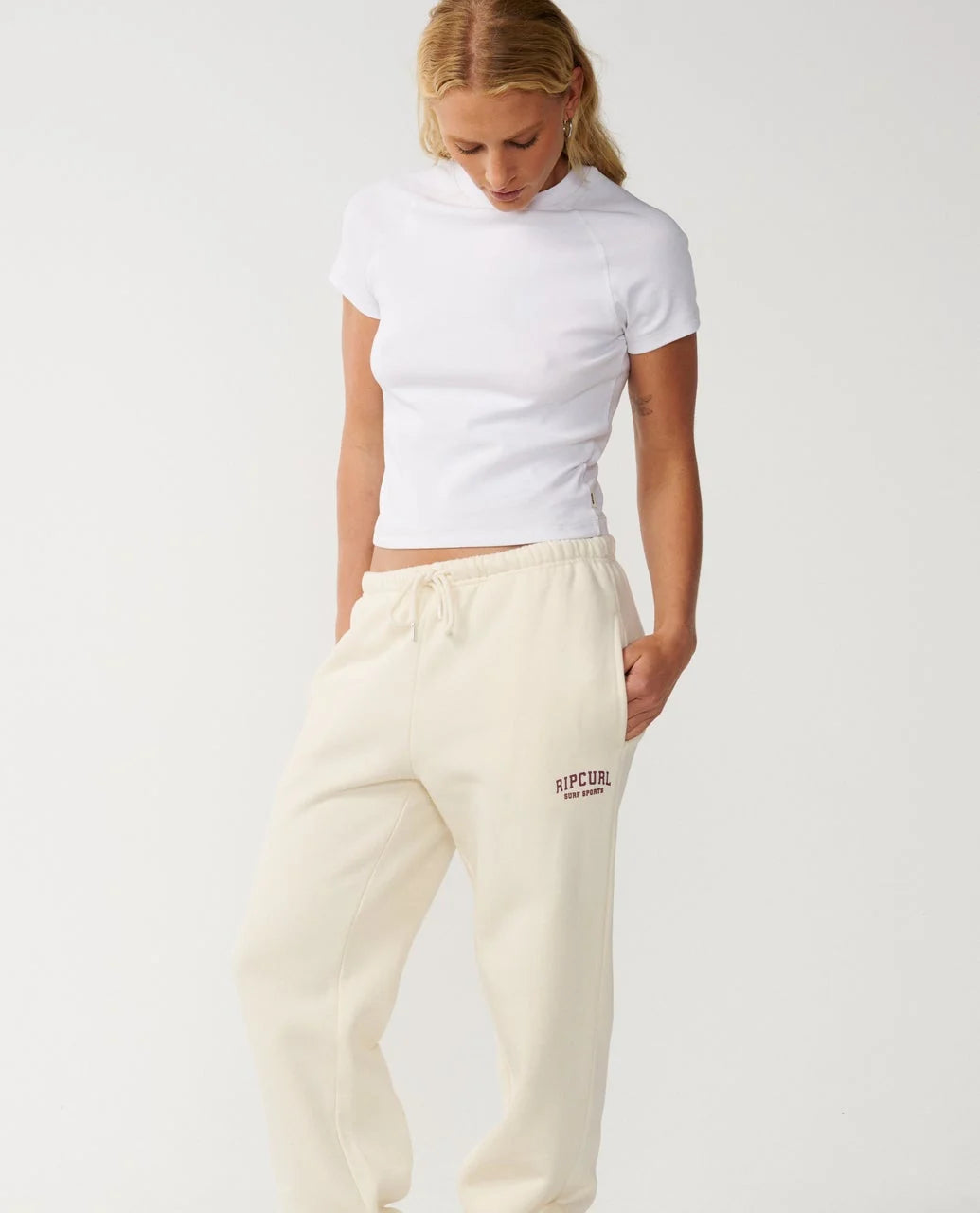 Rip Curl Women's Varsity Sports Track Pant - Bone