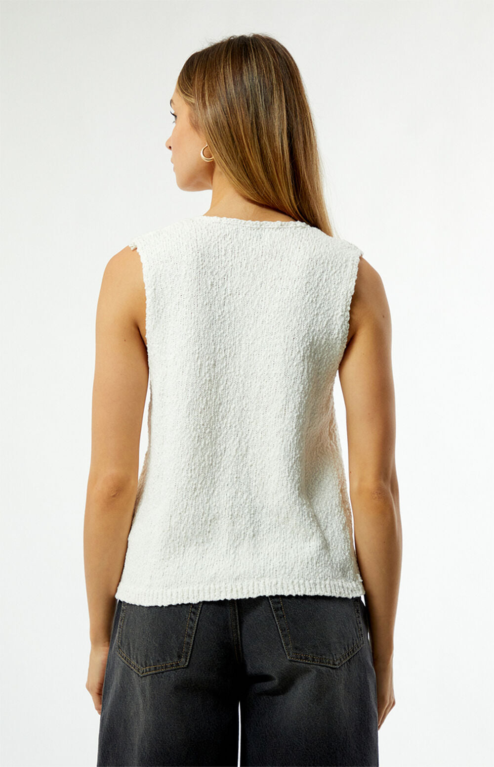 Rhythm Adele Longline Knit Vest - Cream