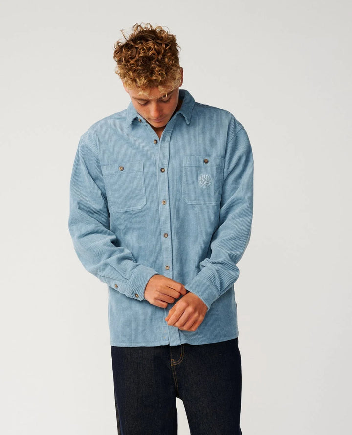 Rip Curl Men's Premium Surf Cord Long Sleeve Shirt - Citadel Blue - Sun Diego Boardshop