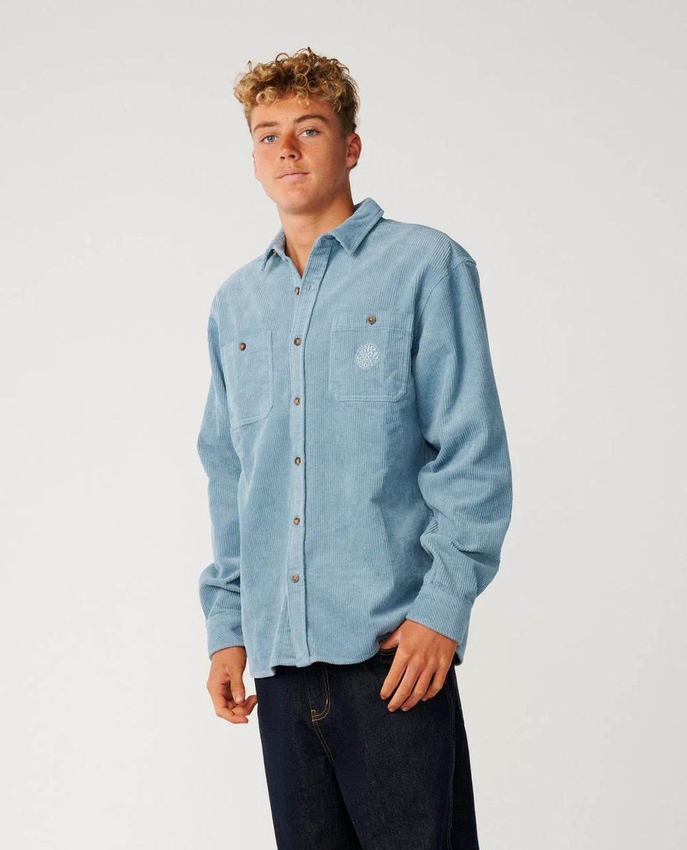 Rip Curl Men's Premium Surf Cord Long Sleeve Shirt - Citadel Blue - Sun Diego Boardshop