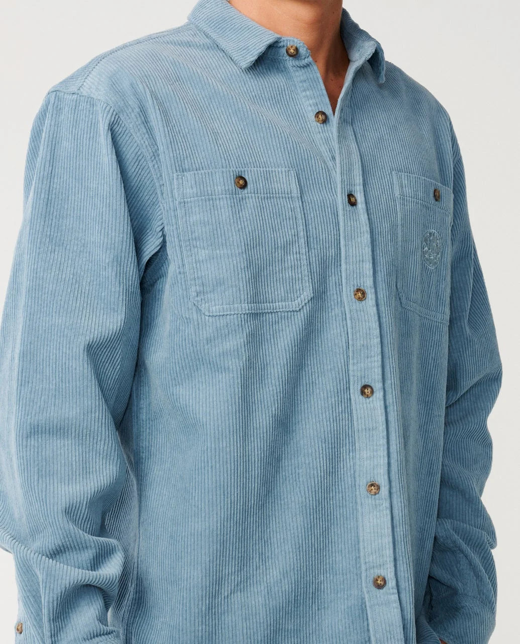 Rip Curl Men's Premium Surf Cord Long Sleeve Shirt - Citadel Blue - Sun Diego Boardshop