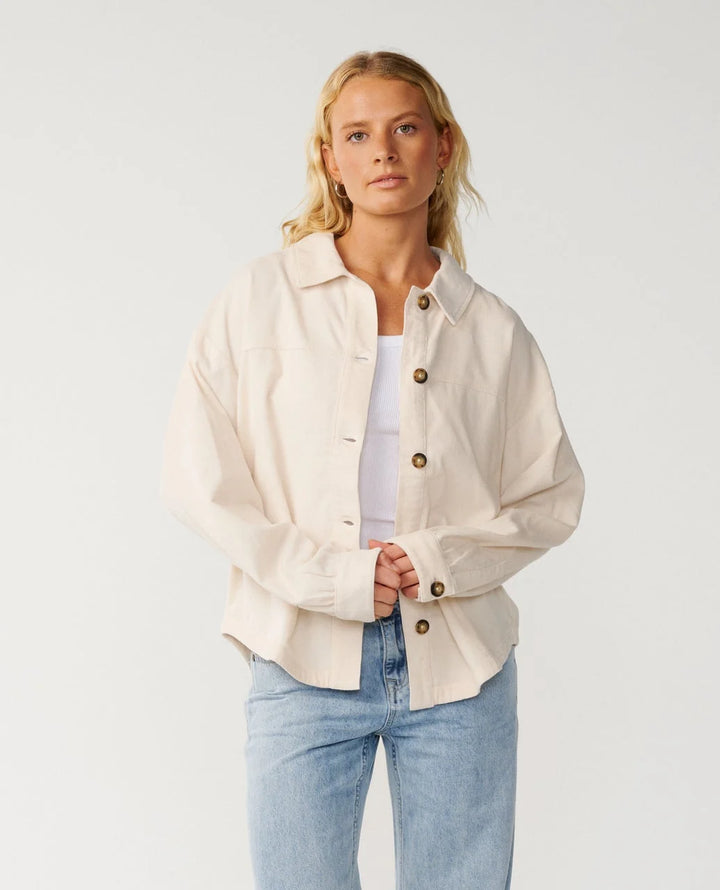 Rip Curl Women's Keepsakes Washed Cord Shirt - Stone - Sun Diego Boardshop