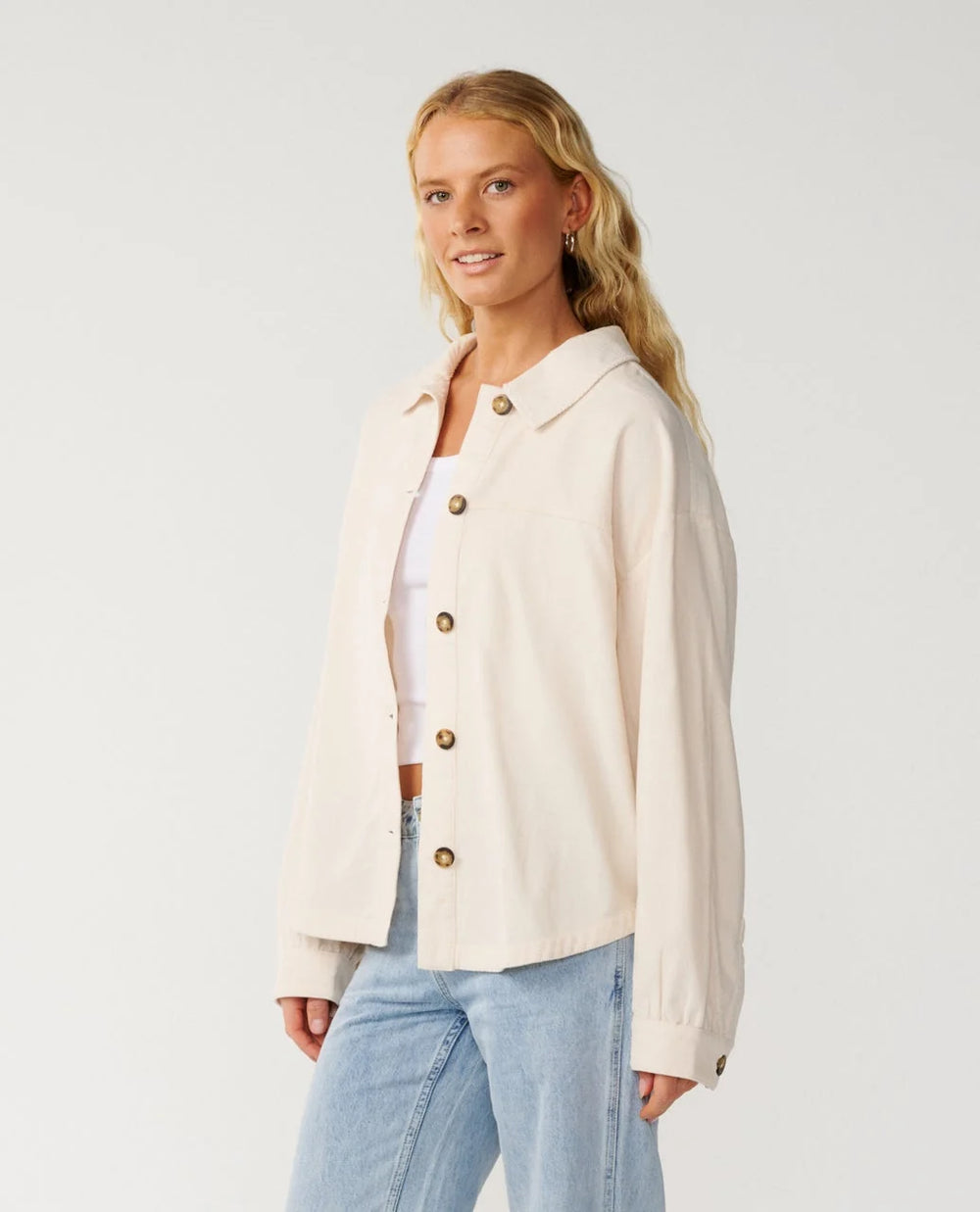 Rip Curl Women's Keepsakes Washed Cord Shirt - Stone - Sun Diego Boardshop