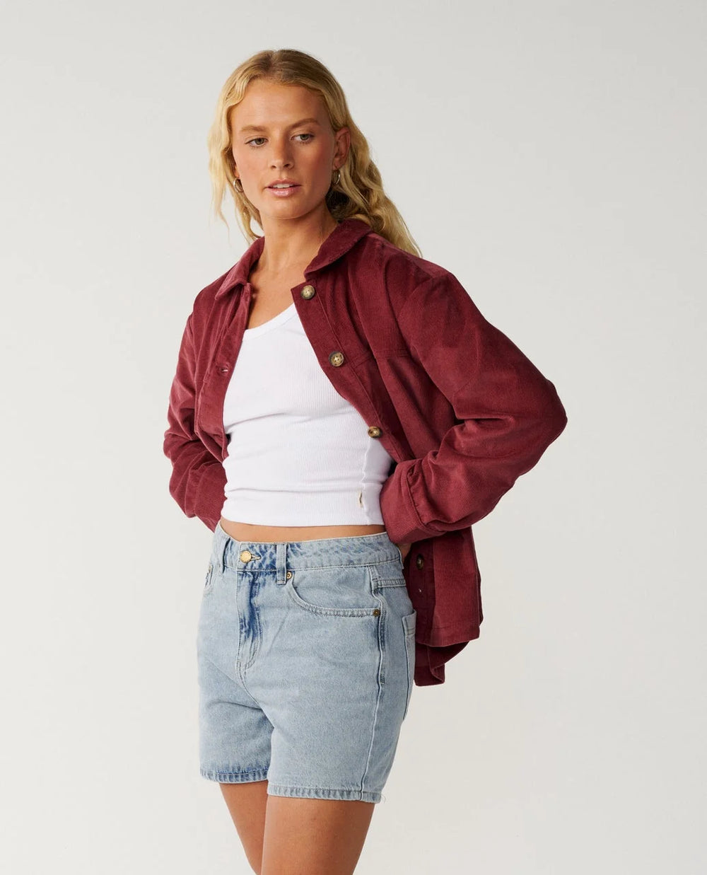 Rip Curl Women's Keepsakes Washed Cord Shirt - Dark Plum - Sun Diego Boardshop