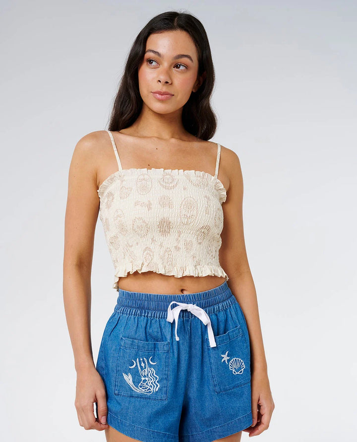 Rip Curl Women's Catalina Island Shirred Top - Natural - Sun Diego Boardshop
