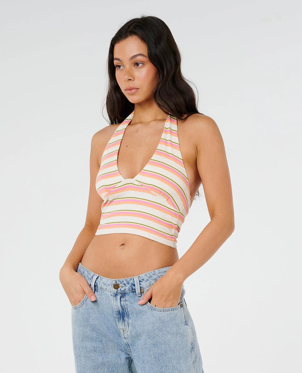 Rip Curl Women's Topanga Canyon Rib Halter - Peach - Sun Diego Boardshop