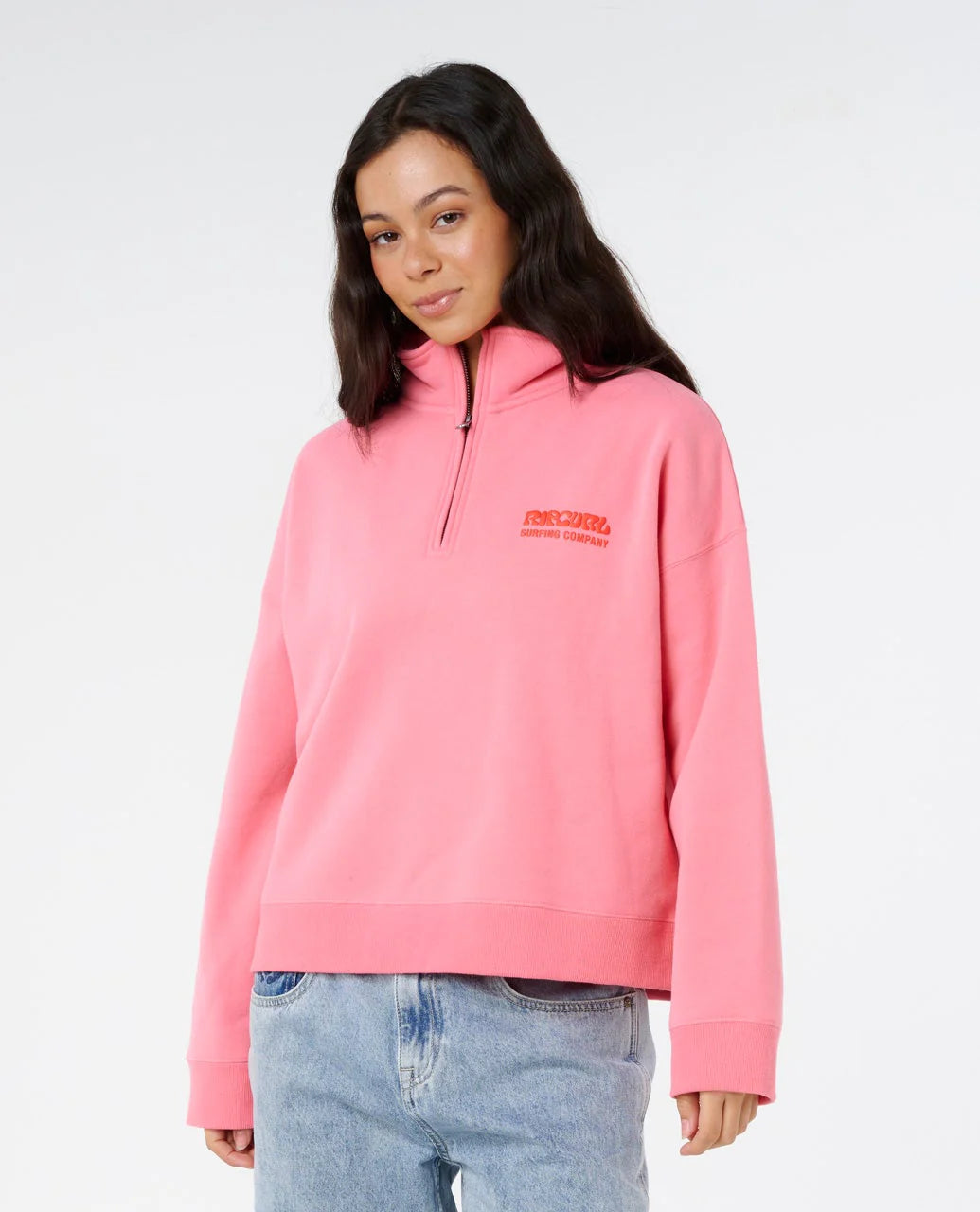 Rip Curl Women's Surf Puff 1/4 Zip - Pink 0020 - Sun Diego Boardshop