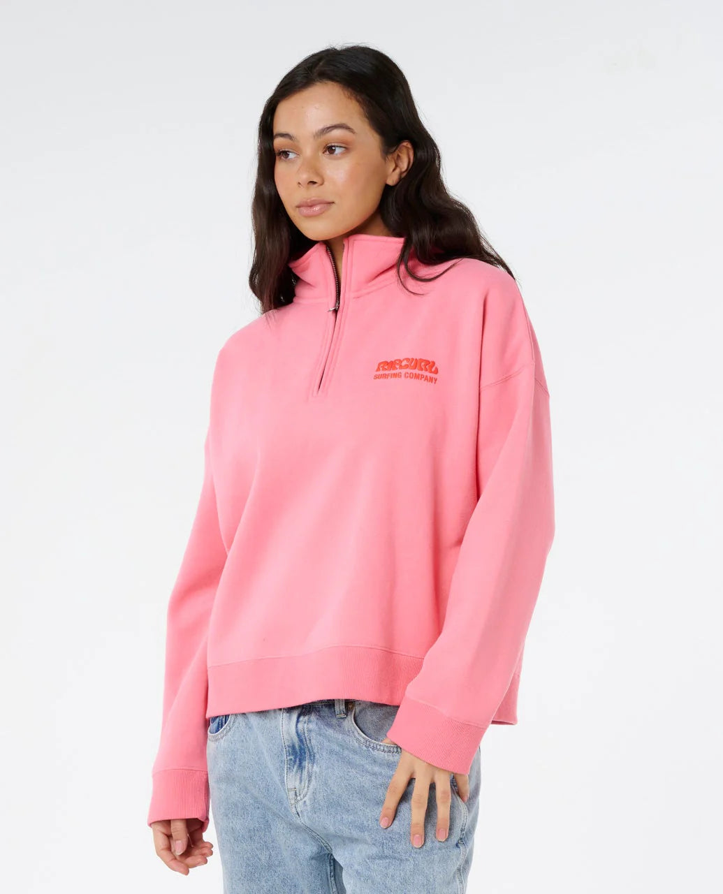 Rip Curl Women's Surf Puff 1/4 Zip - Pink 0020 - Sun Diego Boardshop