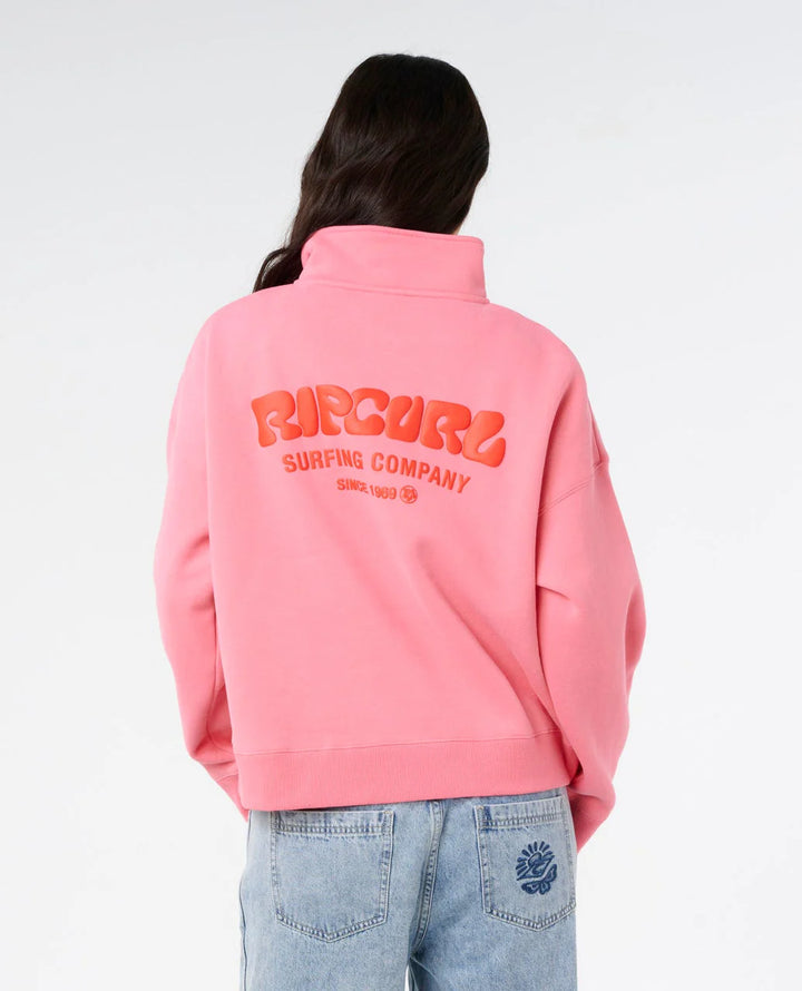 Rip Curl Women's Surf Puff 1/4 Zip - Pink 0020 - Sun Diego Boardshop