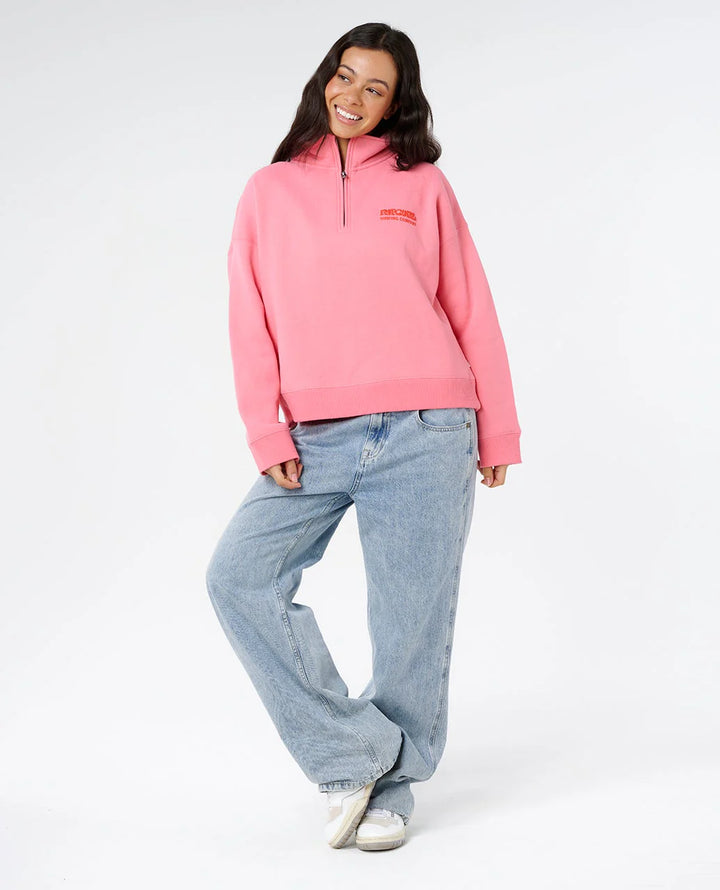 Rip Curl Women's Surf Puff 1/4 Zip - Pink 0020 - Sun Diego Boardshop