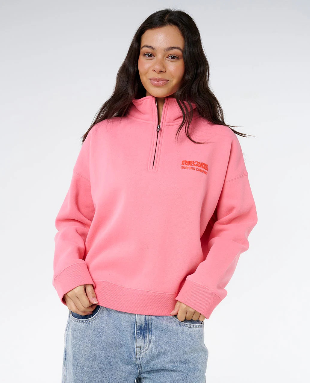 Rip Curl Women's Surf Puff 1/4 Zip - Pink 0020 - Sun Diego Boardshop