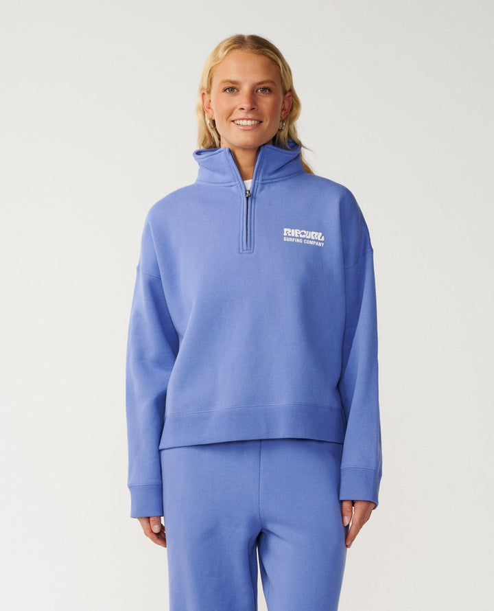 Rip Curl Surf Puff 1/4 Zip - Azure Blue 3712