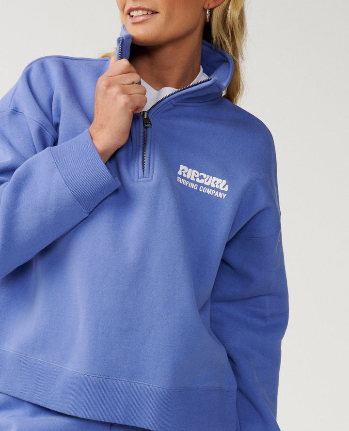 Rip Curl Surf Puff 1/4 Zip - Azure Blue 3712