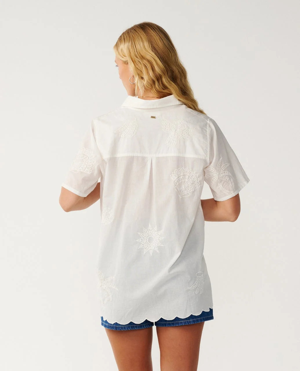 Rip Curl Women's Bossa Nova Emb Short Sleeve Shirt - Bone - Sun Diego Boardshop