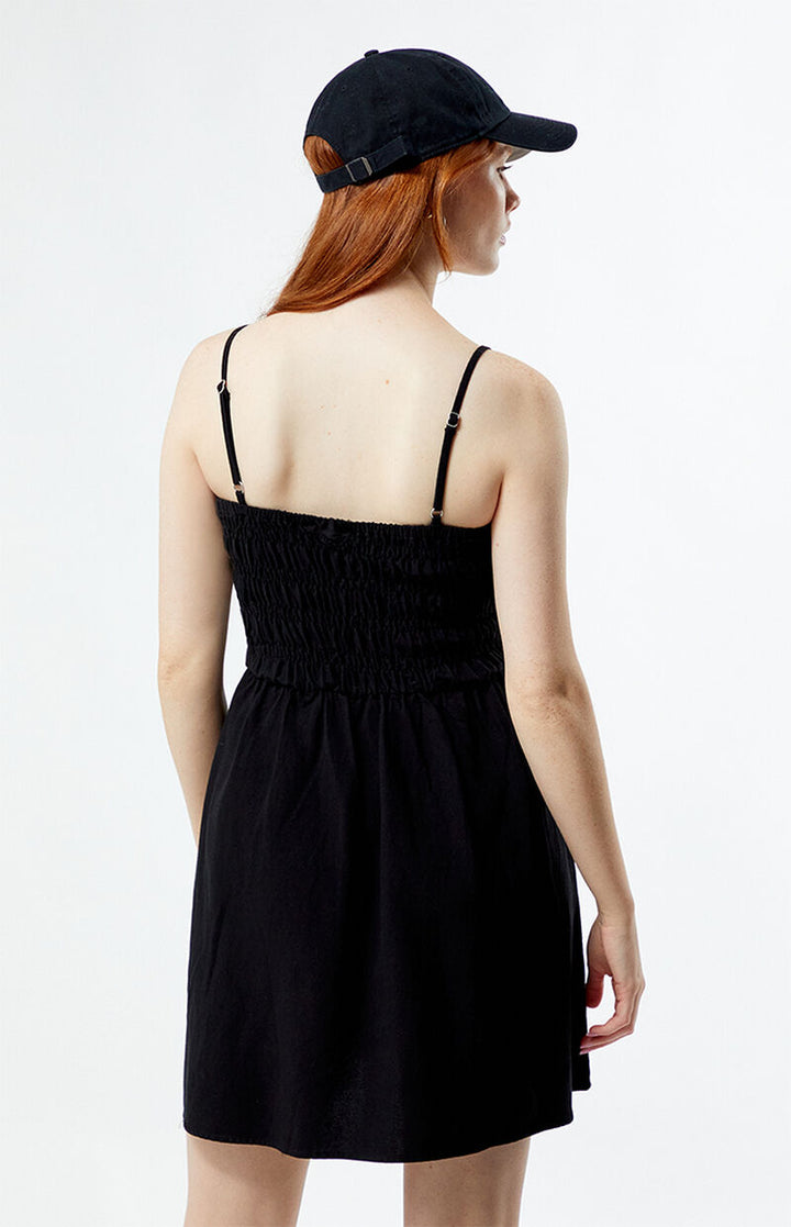 Rhythm Classic Shirred Mini Dress - Black - Sun Diego Boardshop