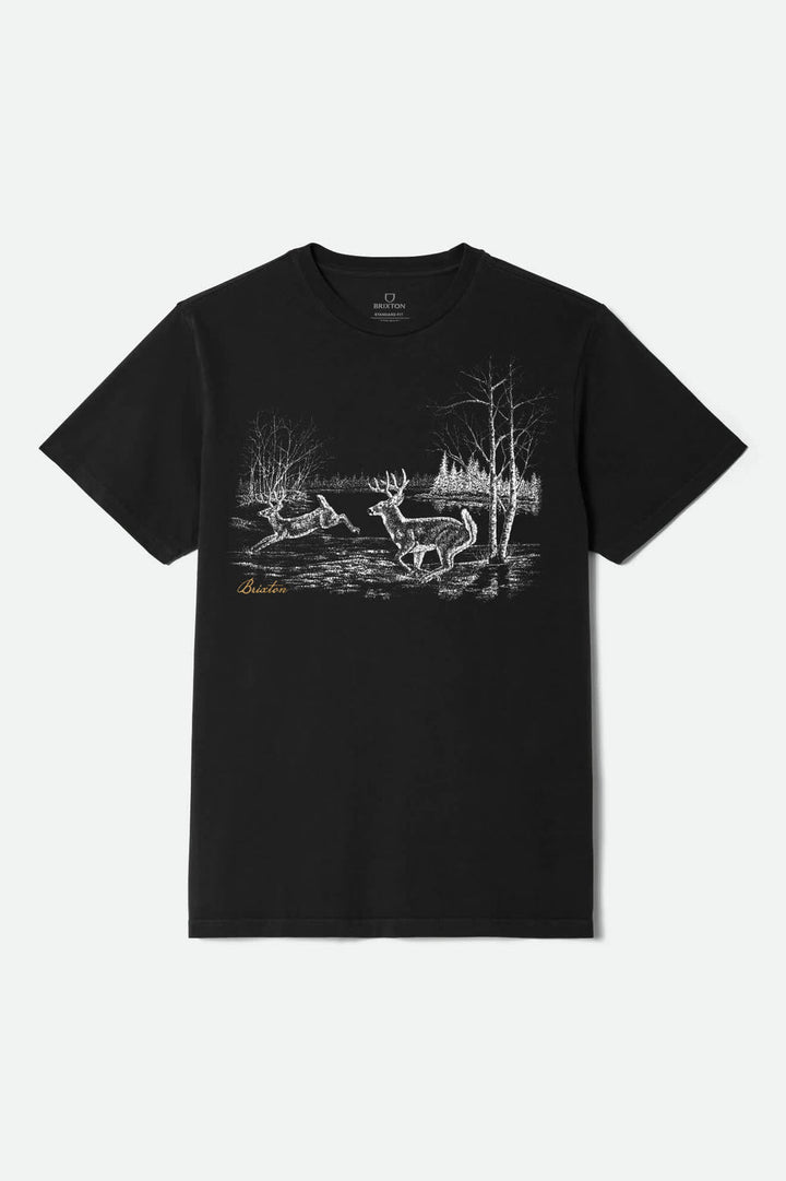 Brixton Gallop Standard T-Shirt - Black Worn Wash