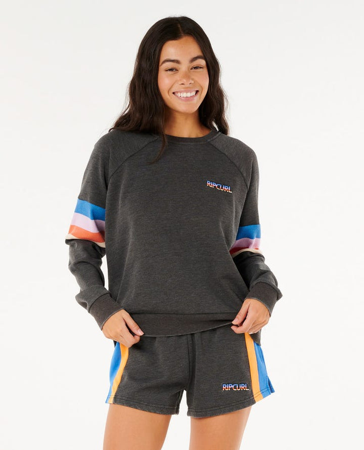 Rip Curl Las Dalias Raglan Crew - Washed Black - Sun Diego Boardshop