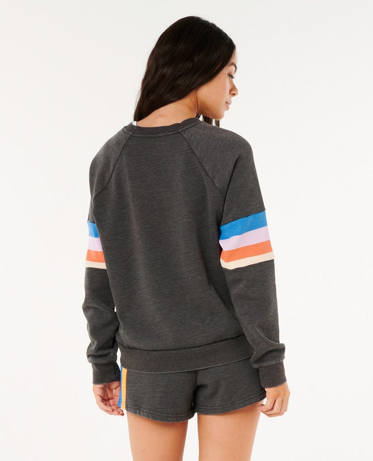Rip Curl Las Dalias Raglan Crew - Washed Black - Sun Diego Boardshop