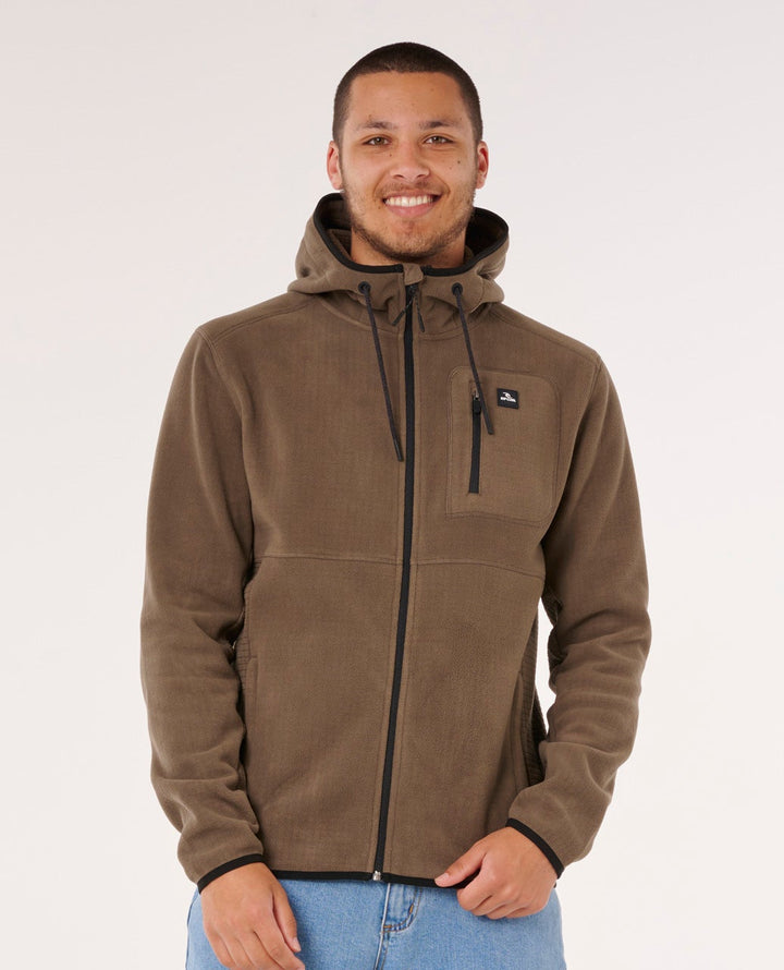 Rip Curl Departed Polar Fleece Zip Through Jacket - Rock