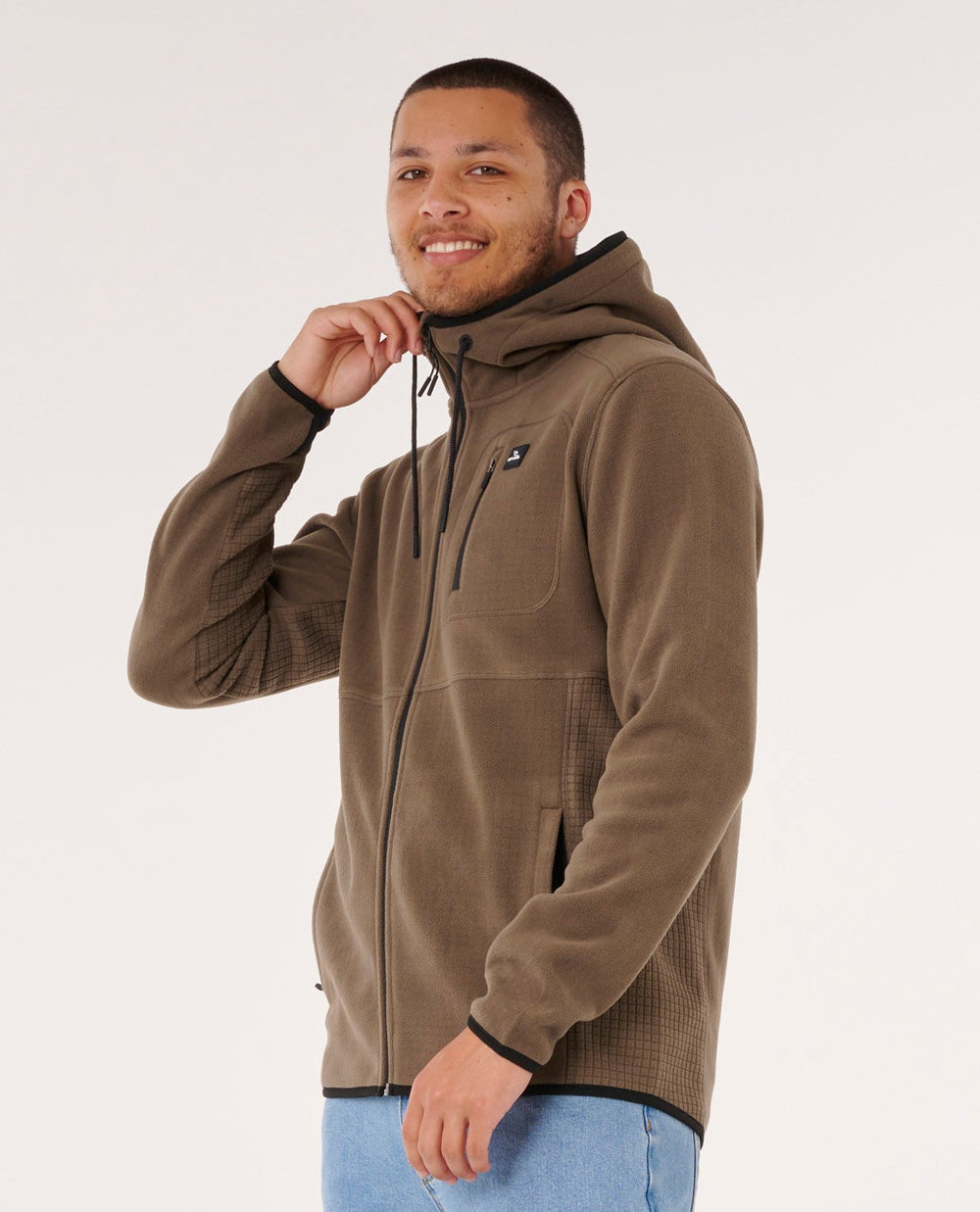 Rip Curl Departed Polar Fleece Zip Through Jacket - Rock - Sun Diego Boardshop