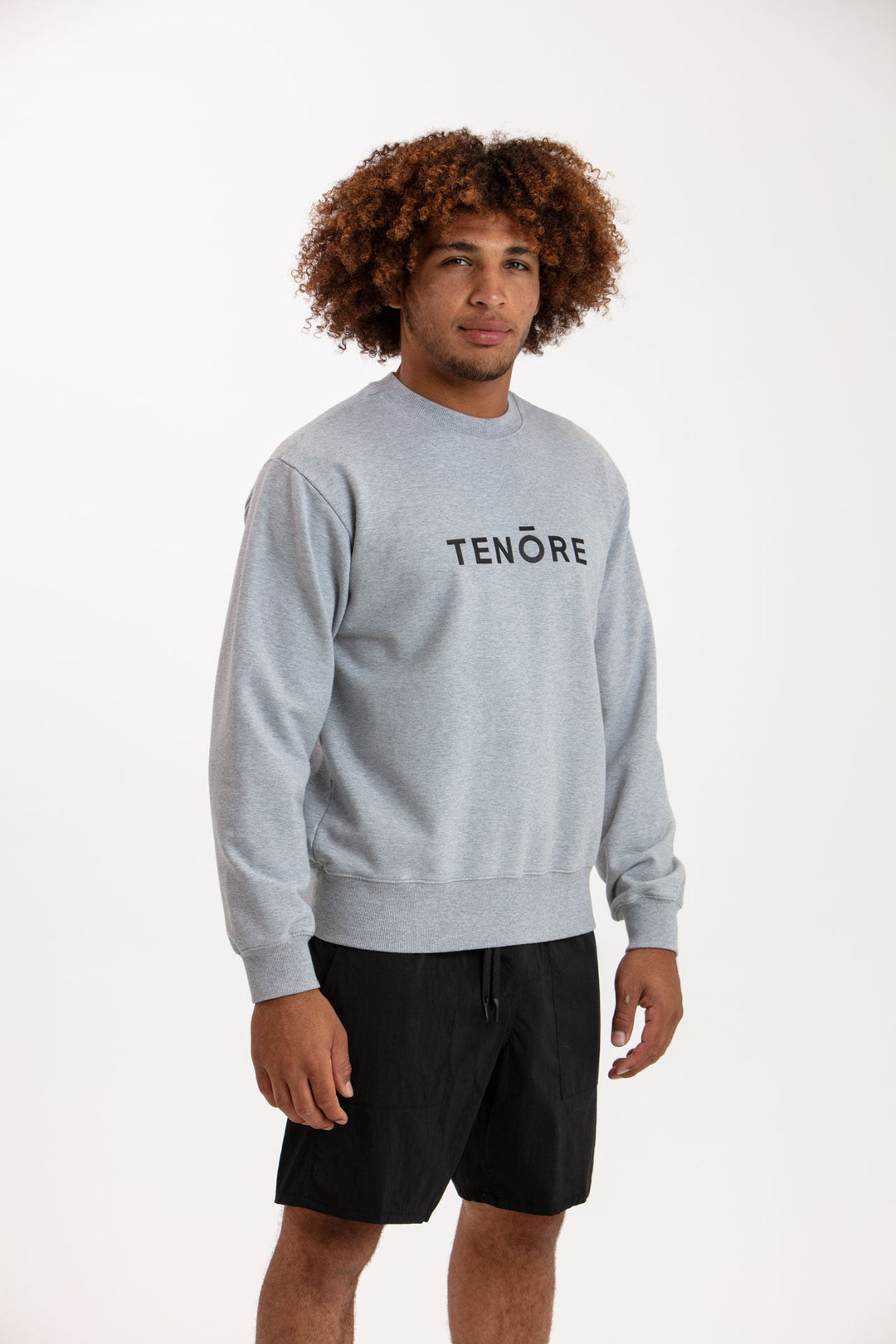 Tenore Logo Fleece Crewneck - HEATHER GREY - Sun Diego Boardshop