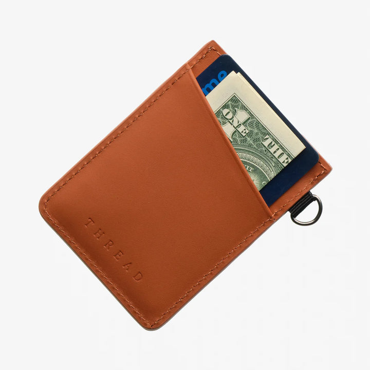 Thread Vertical Leather Wallet - Sand Dollar Black