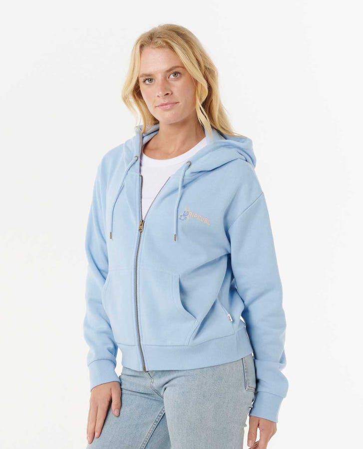 Rip Curl Summer Zip Through Hood - Mid Blue 8962 - Sun Diego Boardshop