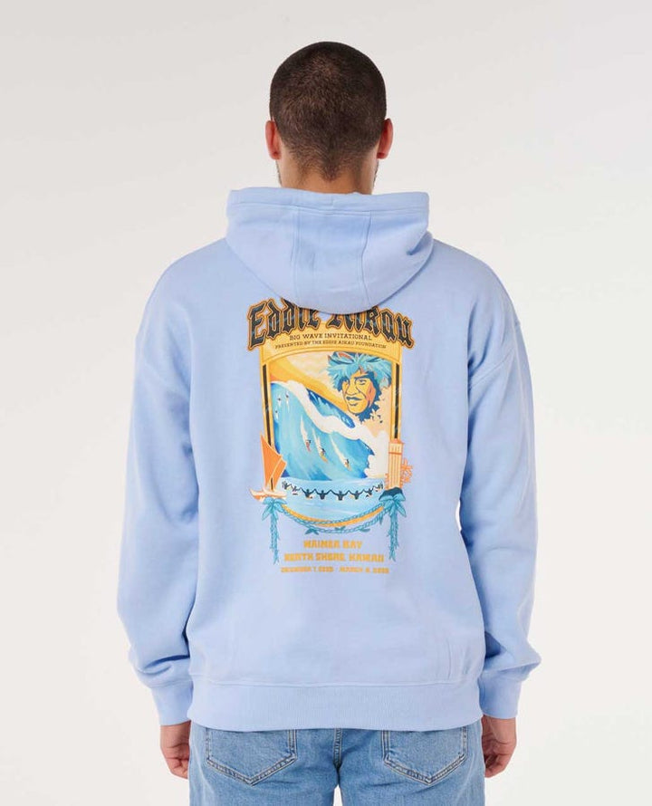 Rip Curl Eddie Would Go Poster Hoodie - Blue Wind