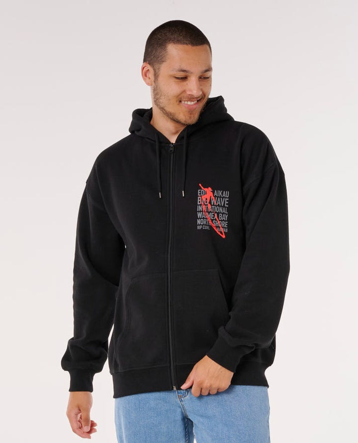 Rip Curl Eddie Would Go Zip Through Hood - Black
