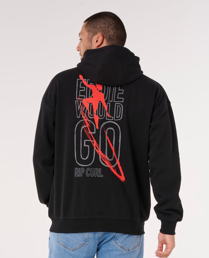 Rip Curl Eddie Would Go Zip Through Hood - Black - Sun Diego Boardshop