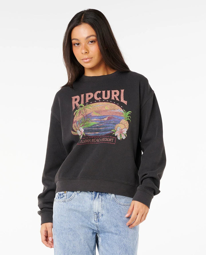 Rip Curl Sunset Relaxed Crew - Washed Black 8264