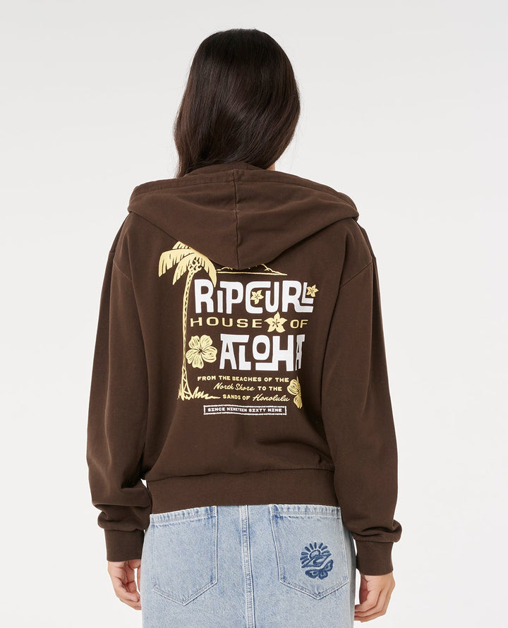 Rip Curl Aloha State Relaxed Zip Through - Brown 0009
