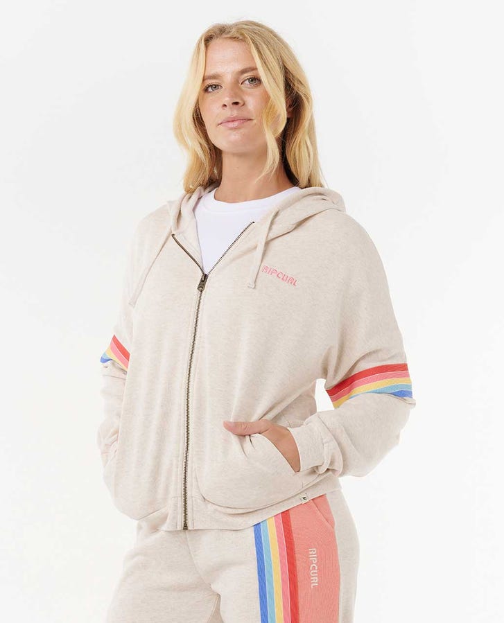 Rip Curl Surf Revival Zip Through Jacket - Oatmeal Marle 8526 - Sun Diego Boardshop