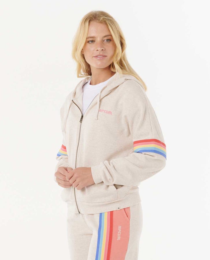 Rip Curl Surf Revival Zip Through Jacket - Oatmeal Marle 8526 - Sun Diego Boardshop