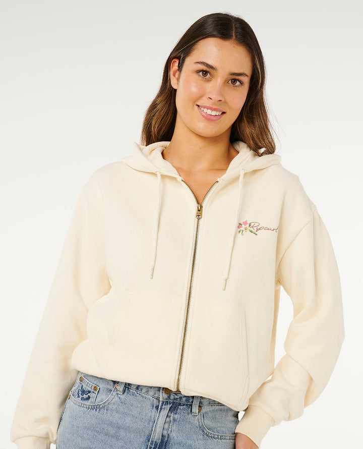 Rip Curl Poolside Zip Through Relaxed Hood - Bone 3021 - Sun Diego Boardshop