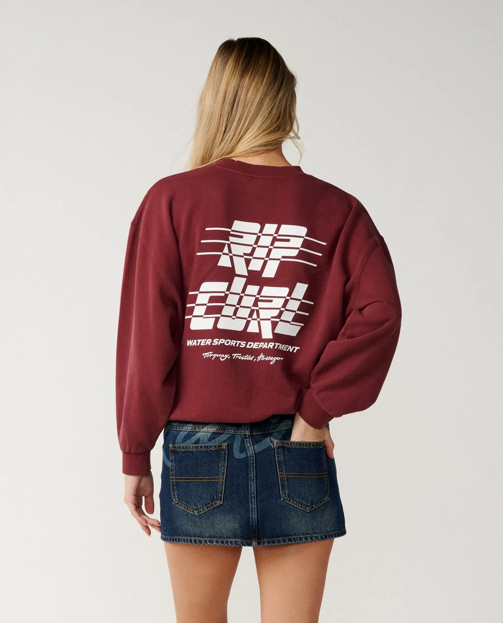 Rip Curl Women's Sports Dept Drop Shoulder Crew - Dark Plum - Sun Diego Boardshop