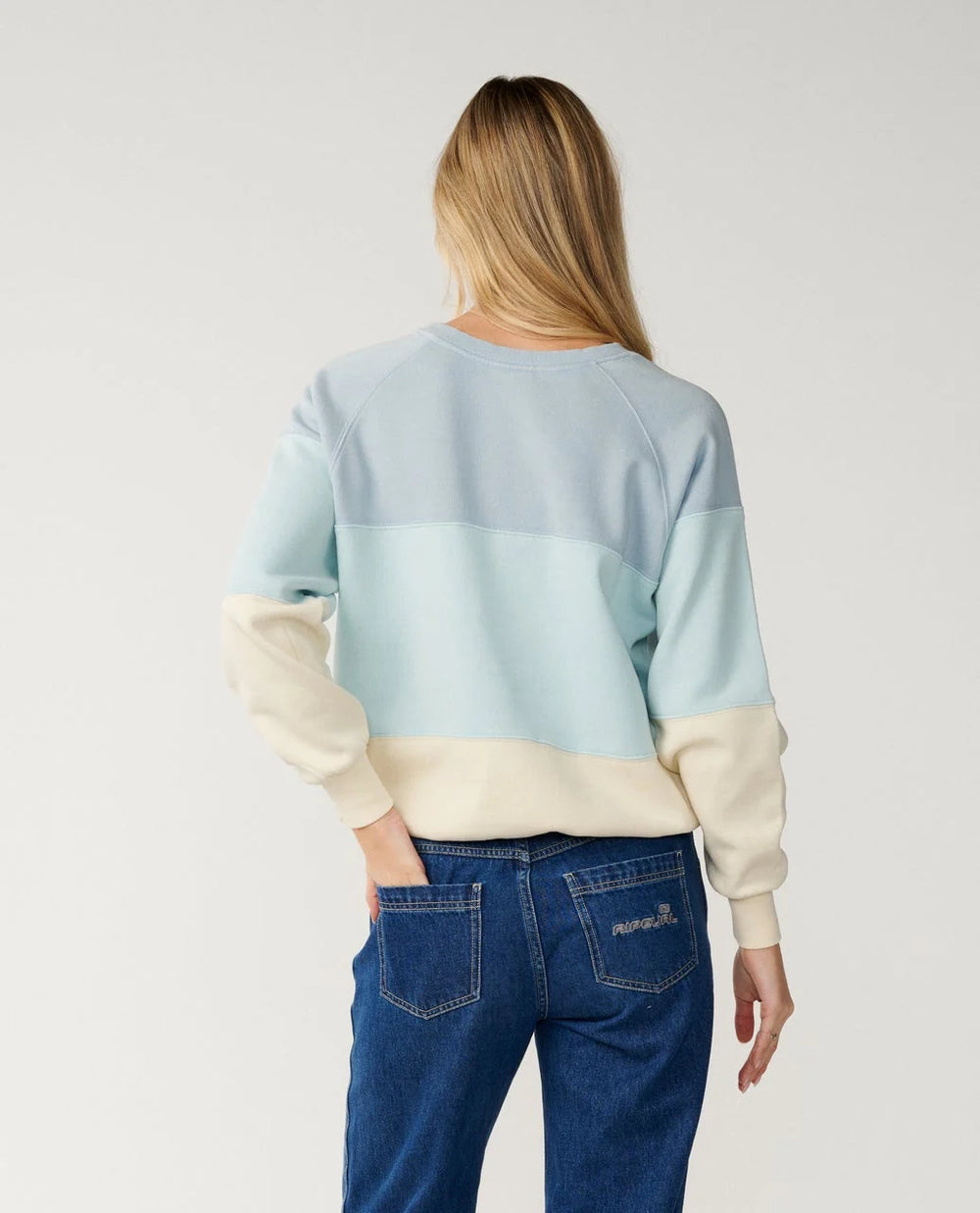 Rip Curl Women's Seeker Raglan Standard Crew - Light Blue - Sun Diego Boardshop