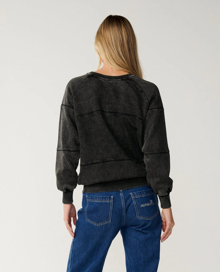 Rip Curl Women's Seeker Raglan Standard Crew - Washed Black - Sun Diego Boardshop