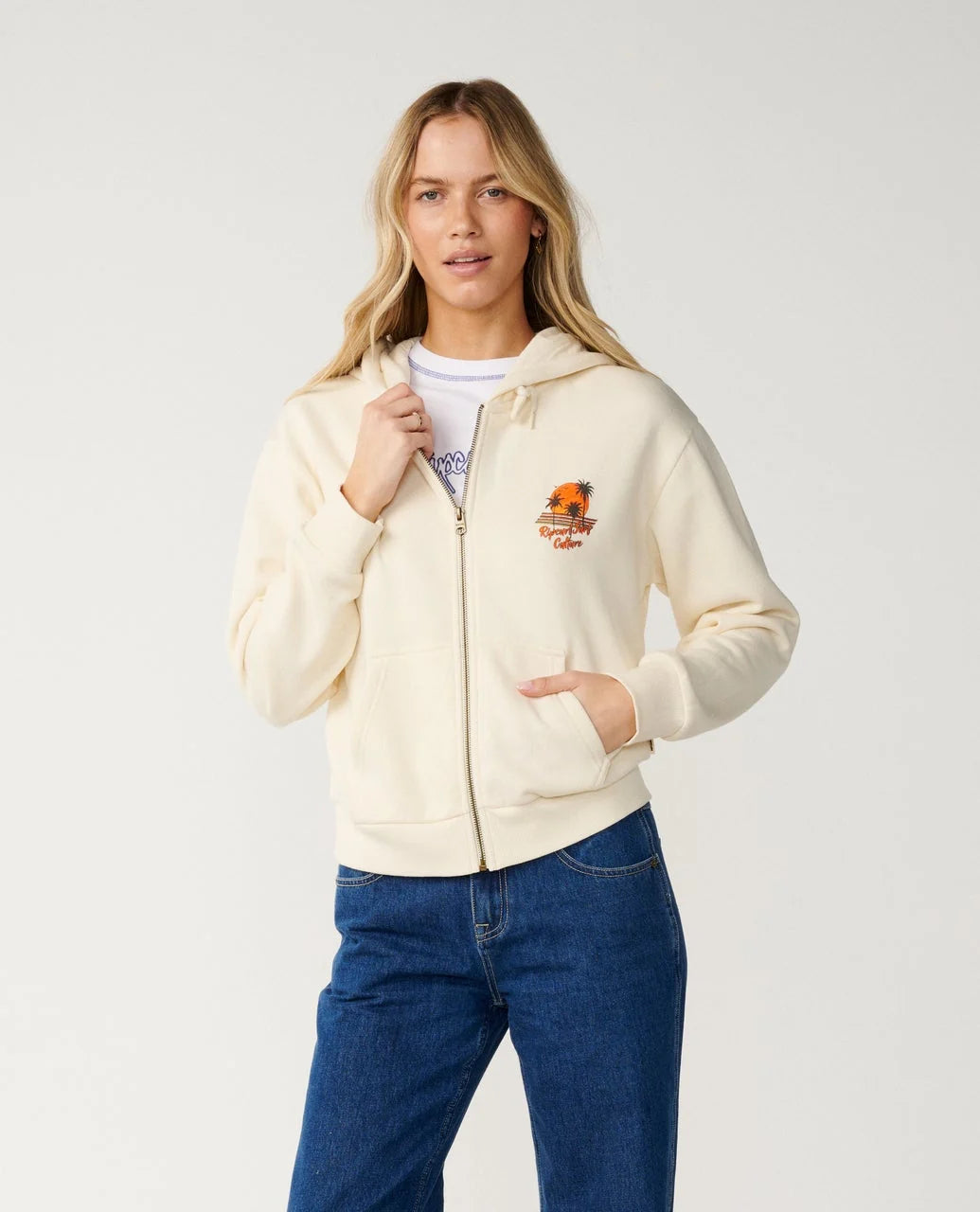 Rip Curl Women's Surf Culture Standard Zip Thru - Bone - Sun Diego Boardshop