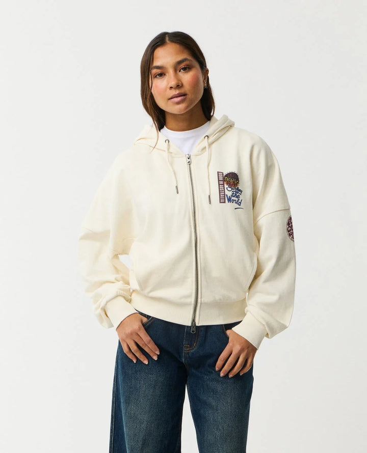 Rip Curl Women's Surf The World Zip Thru - Bone - Sun Diego Boardshop