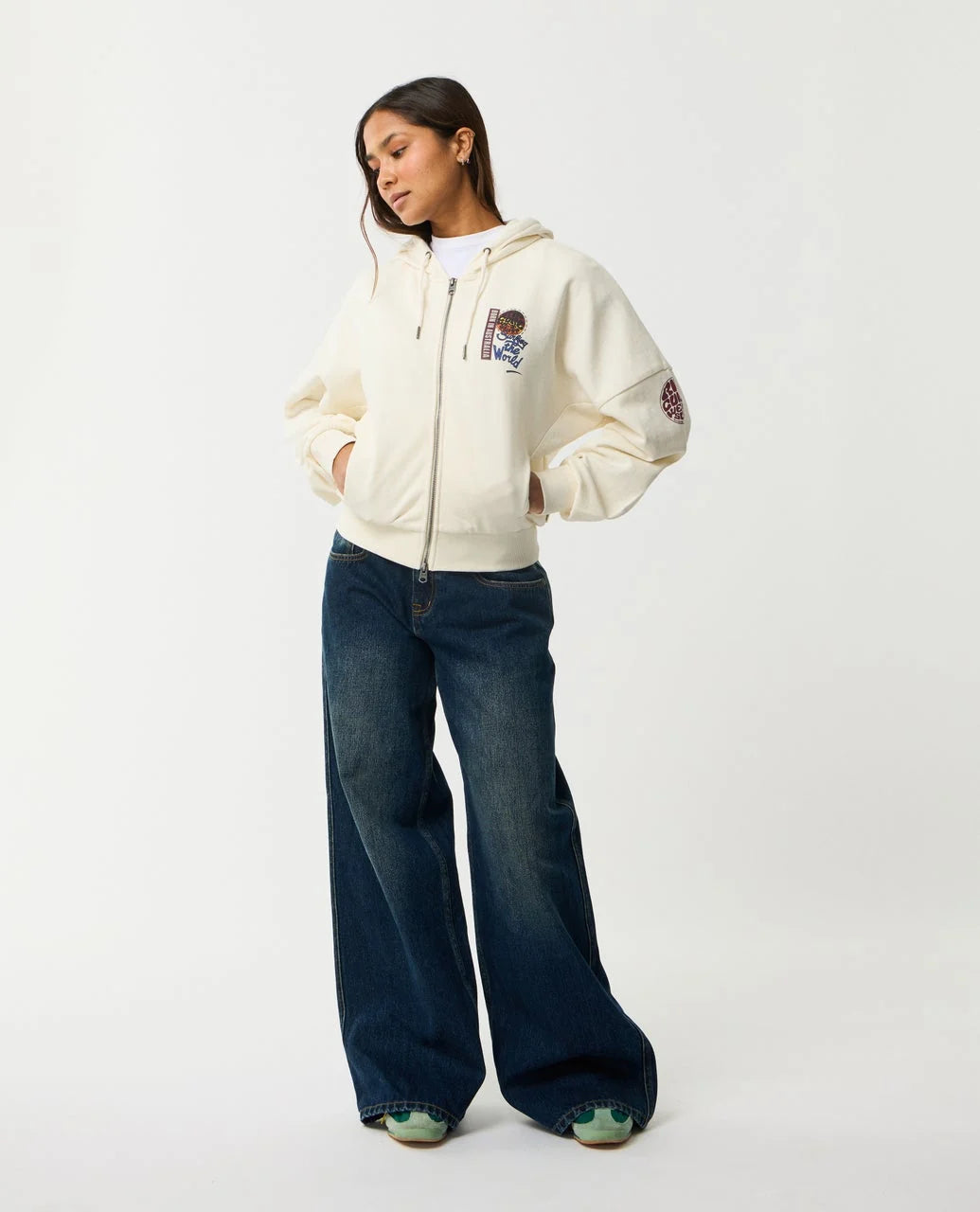 Rip Curl Women's Surf The World Zip Thru - Bone - Sun Diego Boardshop