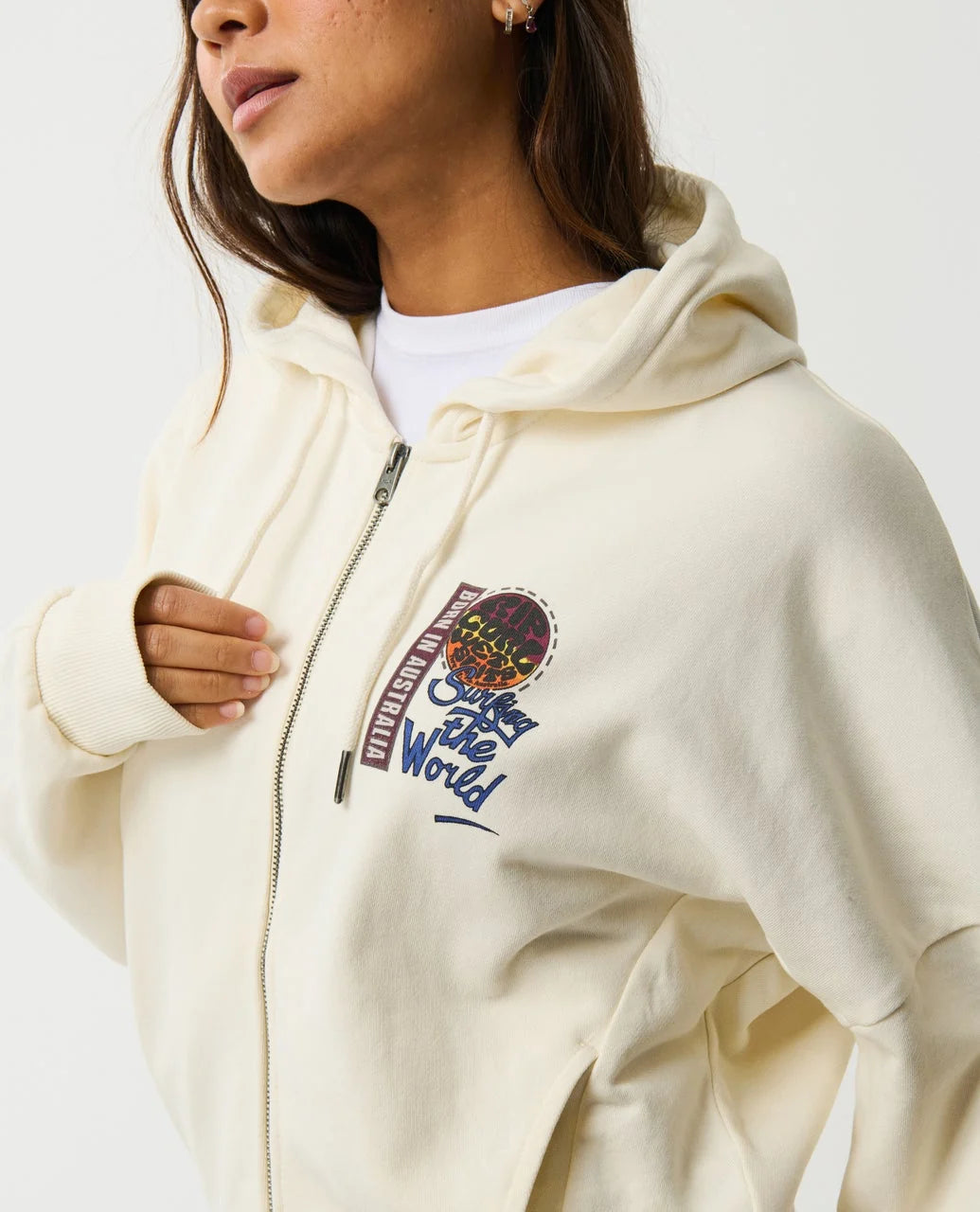 Rip Curl Women's Surf The World Zip Thru - Bone - Sun Diego Boardshop