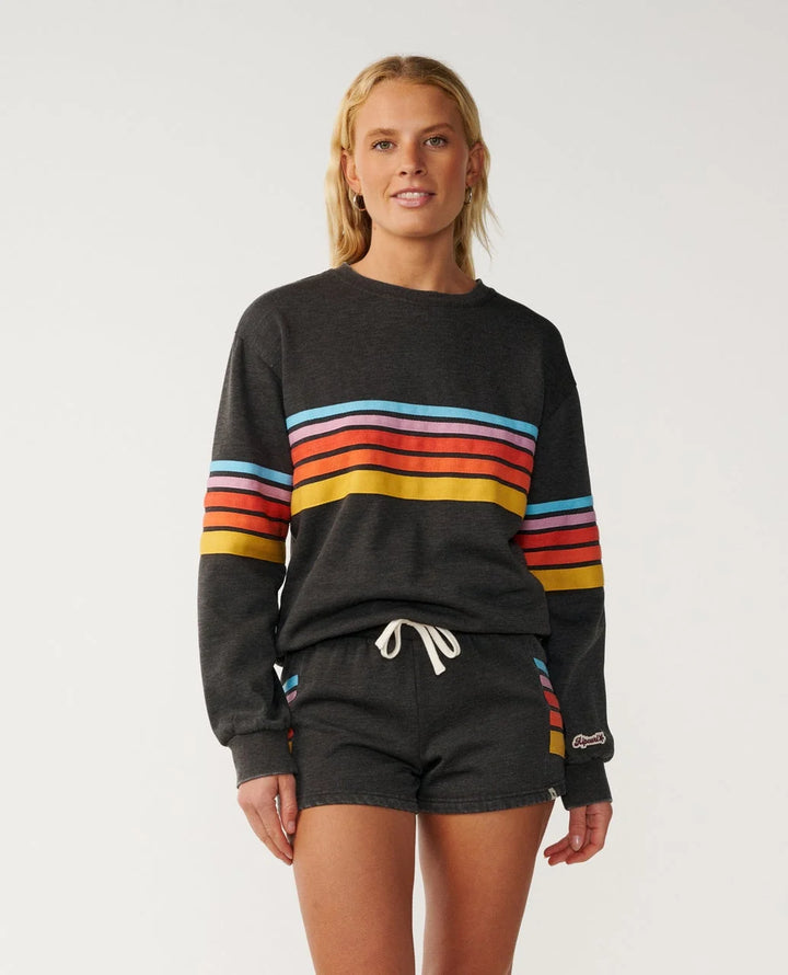 Rip Curl Women's Surf Revival Relaxed Crew - Washed Black - Sun Diego Boardshop