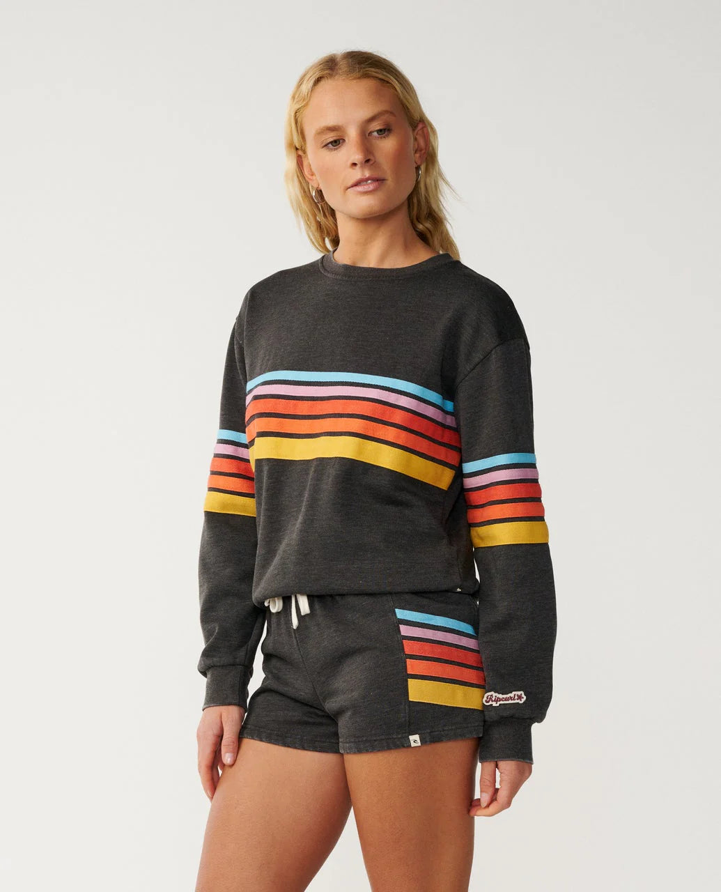 Rip Curl Women's Surf Revival Relaxed Crew - Washed Black - Sun Diego Boardshop