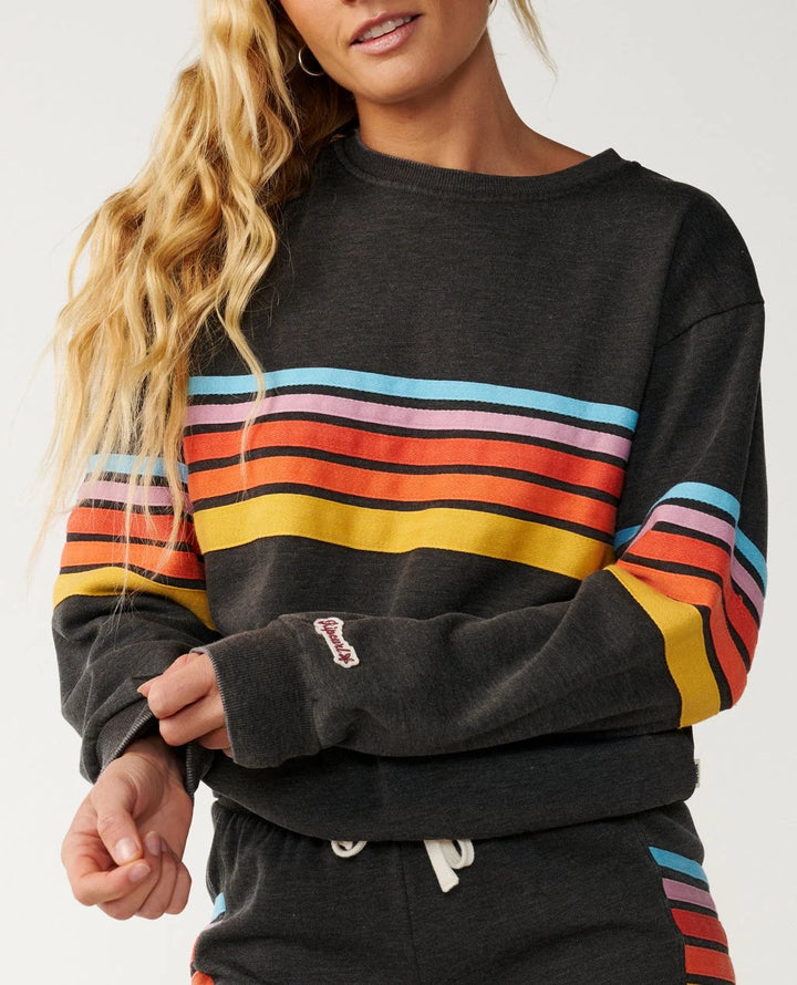 Rip Curl Women's Surf Revival Relaxed Crew - Washed Black - Sun Diego Boardshop