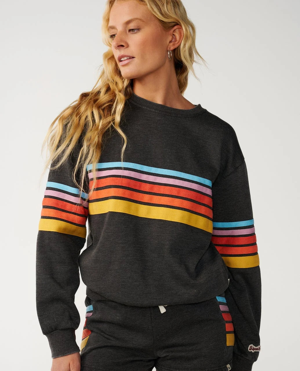 Rip Curl Women's Surf Revival Relaxed Crew - Washed Black - Sun Diego Boardshop
