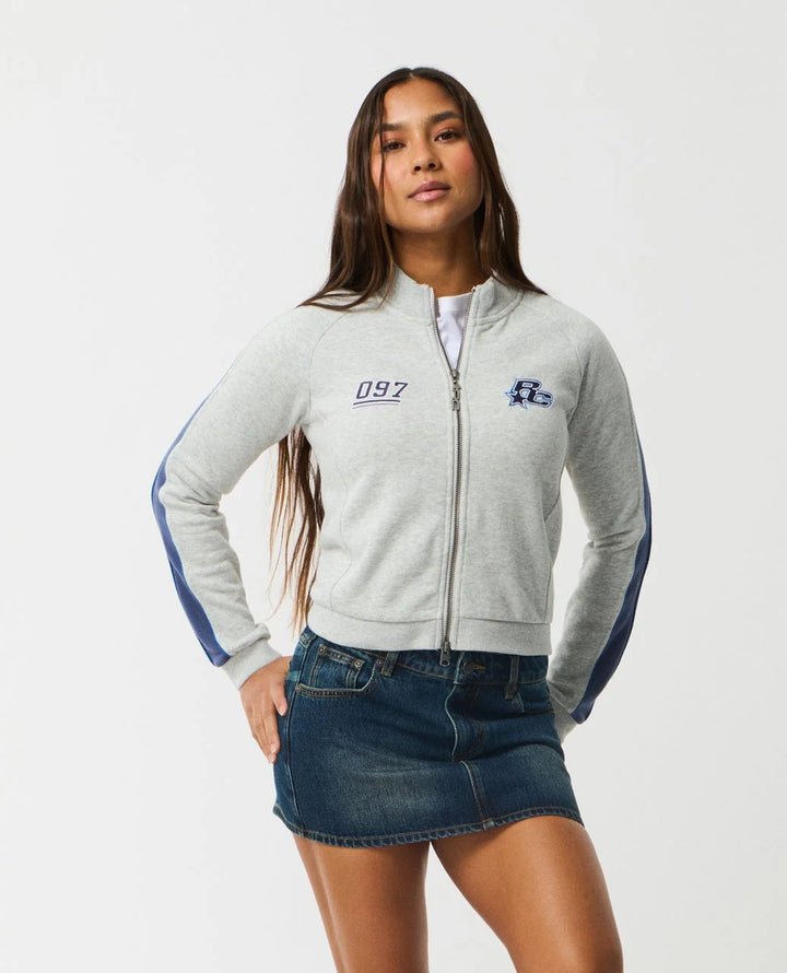 Rip Curl Women's Archive Script Fitted Zip Through - Grey Marle/Navy