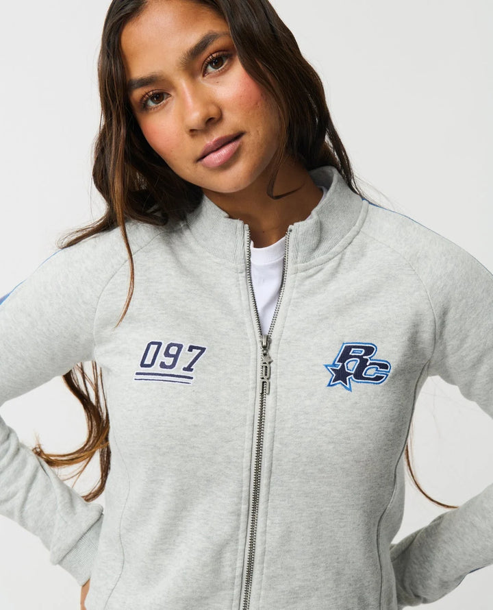Rip Curl Women's Archive Script Fitted Zip Through - Grey Marle/Navy