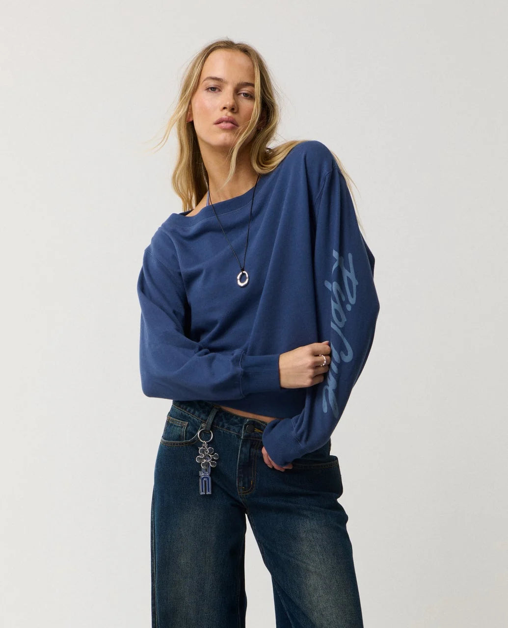 Rip Curl Women's Archive: Off Shoulder Crew - Indigo