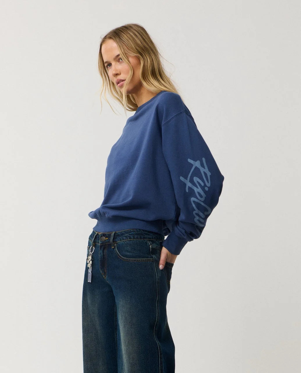 Rip Curl Women's Archive: Off Shoulder Crew - Indigo